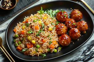 Veg Rice With Chilli Paneer
