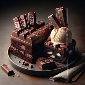 1 Special Chocolate With Kitkat Cake (500 gms) + 1 Choco Brownie With Ice Cream                                                                                    