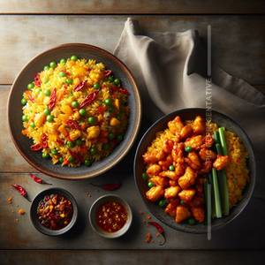 Mixed Fried Rice+Chili Chicken