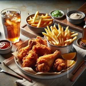 3 Pcs Fried Chicken + Fries + Soft Drink