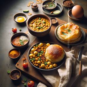 1 Chole Bhature + 1 Bun Omelette
