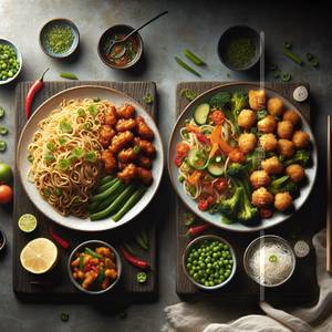 Veg Manchurian Dry+Veg Schezwan Noodles combo