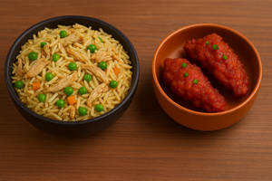 Chicken Fried Rice Qtr + Chicken 65 (2 Pcs)