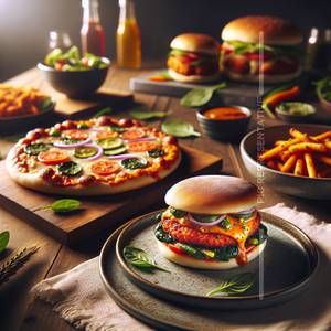 Italion Pizza + Aloo Tikki Burger