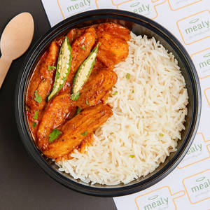 Soya Chaap Masala Rice Bowl