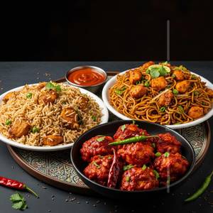 Chicken Fried Rice with Chilli Chicken