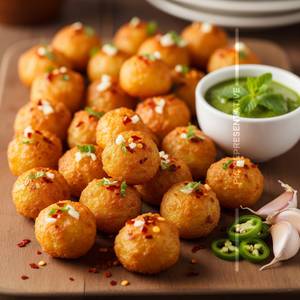 Chilli garlic potato shots