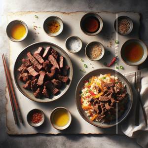 Beef Dry Fry (5 Pcs)+Pork Fried Rice                                                                           