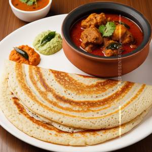 Kal Dosa with Chicken Kulambu