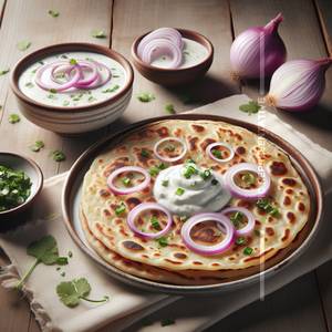 Onion Paratha With Dahi
