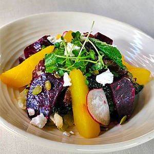 Beetroot And Poached Pear Salad