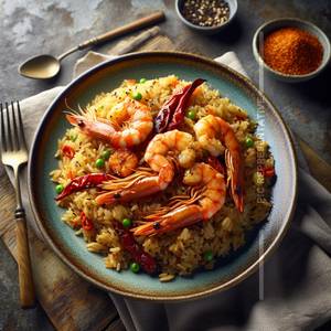 Prawns schezwan rice