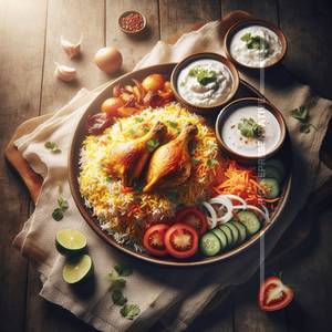 Chicken Biryani With Raita [2 Pieces]