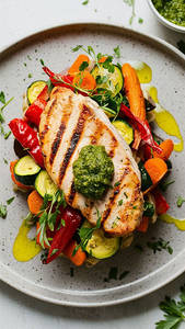 Grilled Chicken With Saute Vegetables
