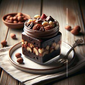 Choco Nutty Brownie Jar Cake