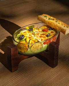 Baked Ratatouille With Broccoli Almond Pepper Sauce