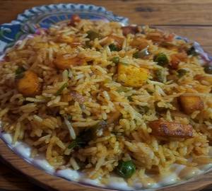 Veg tawa paneer pulao