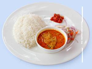 Fish curry with rice