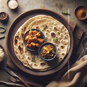 2 Tawa Roti with Chicken Kosha [4 Pieces]
