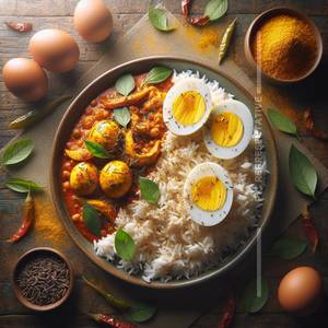 Egg Masala with Jeera Rice
