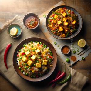 Veg fried rice+paneer chilli