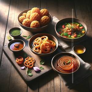 Plain Kauchori (4 Pcs) + Jalebi (2 Pcs) + Seasonal Veg