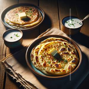2 Aloo Paratha with Butter Milk