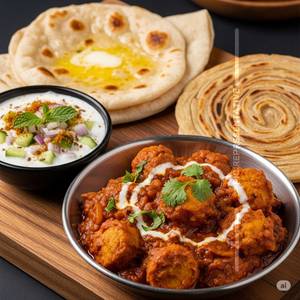 Tawa Chaap Gravy+Raita+1 Butter Roti+1 Lachha Paratha
