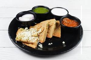 Paneer & Cheese Paratha With Curd 