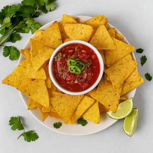 Cheesy Nachos With Salsa