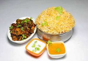 Prawn Biryani- Full (with Chicken Dum Rice)