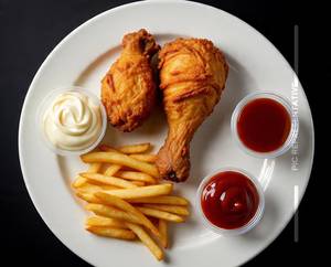 2 Pcs Fried Chicken Fries - Small 1 Mayo | 1 Ketchup