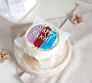 Eggless Happy Rakhi Vanilla Bento Mini Cake (250 Grams)