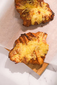 Ham & Cheese Croissant With Mornay Sauce