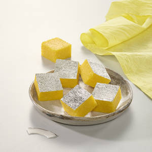 Coconut Kesariya Burfi