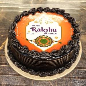 Eggless Photoprint Chocolate Truffle Cake Rakhi Special