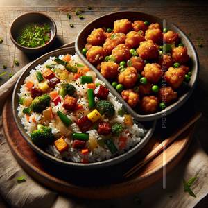 Veg Fried Rice+Veg Manchurian(2 pcs)                                           