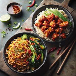 Veg Noodles(Half)+Boneless Chilli Chicken(2 pcs)                                           