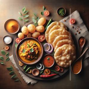 4 Poori With Aloo Ki Bhaji