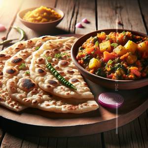 Aloo Paratha With Sabzi