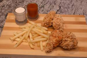 Wings [2 Pieces] With Lollipop [2 Pieces] And Fries [15 Pcs] .