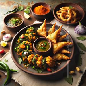 Aalu Palak Mirch Pakoda