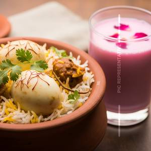 Egg Biryani + Rose Milk                  