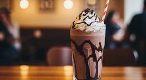 Chocolate shake with ice cream