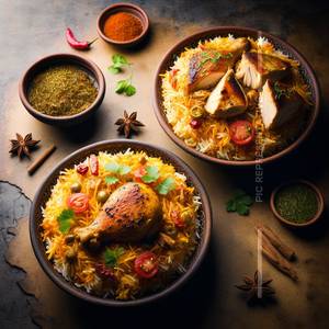 Chicken Dum Biryani + 1 chicken roast biryani