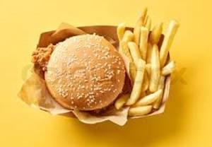 Veg Cheese Burger +French Fries (Small) 