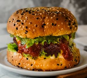 Mommy's Special Beef Burger With Goan Pork Chorizo Sauce, Cheddar And Fries