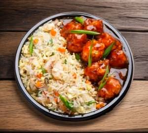 Veg Fried Rice & Chilli Chicken