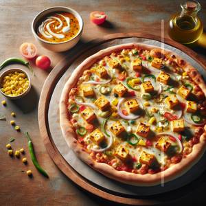 Veg paneer corn pizza