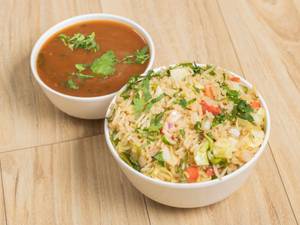 Veg Manchurian Rice With Gravy